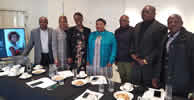 The Coker Aguda LCDA senior team having an interactive discussions on
entrepreneurship training programmes, vocational training and youth engagement at
the Africa Centre, London with the team from Hatch Africa UK. 
<br>L-R: Mr. Olusola Tobun (Head Administration & Human Resources), Mrs. Lynette Sobodu
(E-Enhanced Services Ltd, Business Development Executive), Yemisi Mokuolu (Director
Hatch Africa), Hon. Omobolanle Akiyemi-Obe (Executive Chairman Coker Aguda LCDA),
Dr. Sanusi Alli (Supervisor for Works), Mr. Victor Alivide (Council Manager), Mr.
Olugbenga Shogbanmu (Director Education)